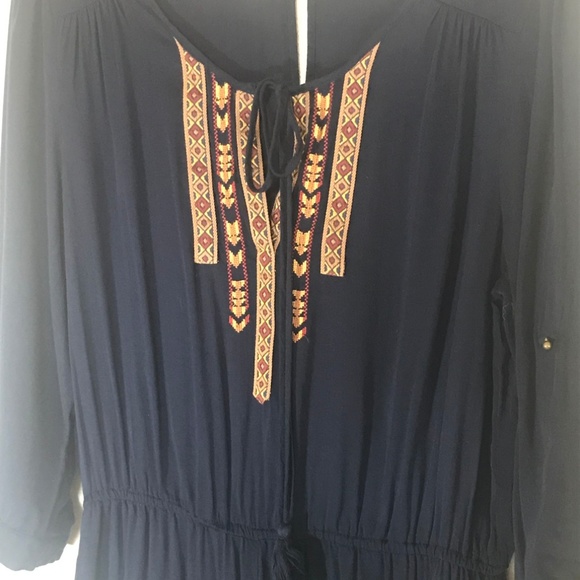 Daniel Rainn Aztec Detail Romper Tassel Tie Size M - Picture 2 of 6